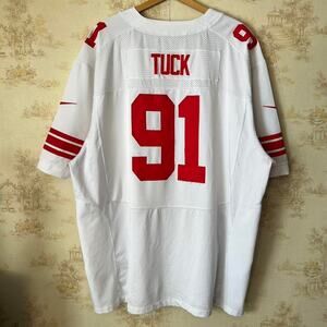 Nike New York Giants Justin Tuck Jersey On Field 60 (4XL) | Stitched White Away